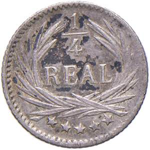 GUATEMALA Quarto di Real 1896 - KM 162 AG (g ... 