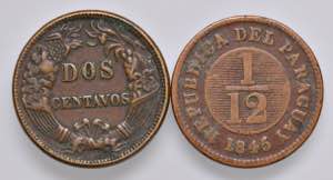 PARAGUAY 1/12 Real 1845 - KM 1 CU (g 5,84) ... 