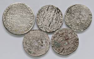 POLONIA Lotto di cinque monete come da foto. ... 