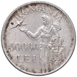 ROMANIA 100.000 Lei 1946 - KM 71 AG (g 25,11)