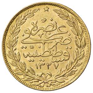 TURCHIA Muhammad V (1909-1914) 100 Kurush ... 