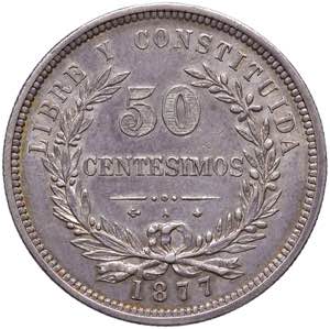 URUGUAY 50 Centesimos 1877 - KM 16 AG (g ... 