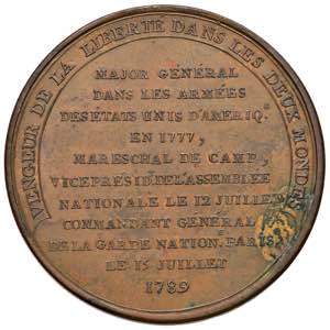 FRANCIA Medaglia 1789 Generale Motier - ... 
