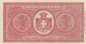 BANCONOTE Banca d’Italia Lira 18/08/1914 ... 