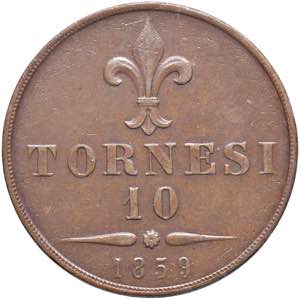 NAPOLI Francesco II (1859-1860) 10 Tornesi ... 