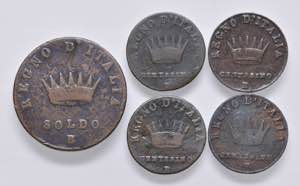 Lotto di 5 monete del periodo napoleonico ... 