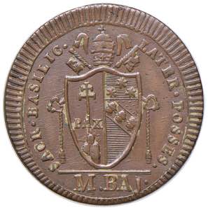 Pio VII (1800-1823) Mezzo baiocco 1801 ... 