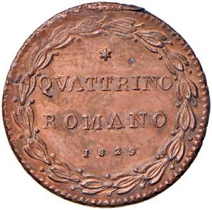 Pio VIII (1829-1830) Quattrino 1829 A. I - ... 