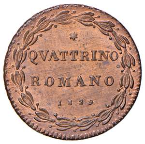 Pio VIII (1829-1830) Quattrino 1829 A. I - ... 