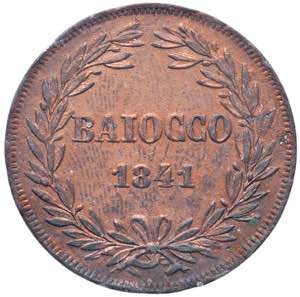 Gregorio XVI (1831-1846) Baiocco 1841 A. XI ... 