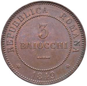 Repubblica Romana (1848-1849) 3 Baiocchi ... 