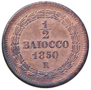 Pio IX (1846-1878) Mezzo Baiocco 1850 A. V - ... 