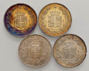 Umberto I (1878-1900) Lotto di quattro pezzi ... 