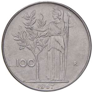 REPUBBLICA ITALIANA (1946-) 100 Lire 1967 - ... 