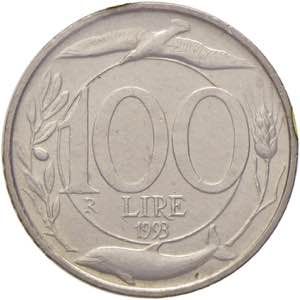 REPUBBLICA ITALIANA (1946-) 100 Lire 1993 - ... 