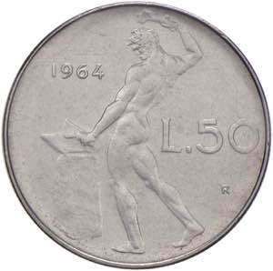 REPUBBLICA ITALIANA (1946-) 50 Lire 1964 - ... 