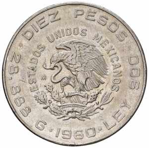 MESSICO 10 Pesos 1960 - KM 476 AG (g 28,99) ... 
