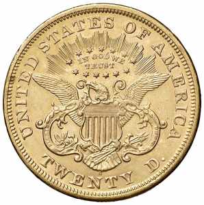 USA 20 Dollari 1870 S - AU (g 33,42) Lucidato