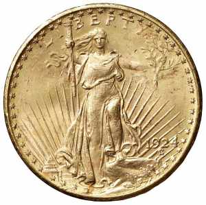 USA 20 Dollari 1924 - AU (g 33,46) Macchie ... 