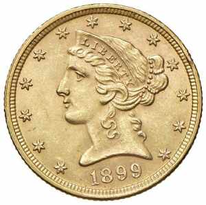 USA 5 Dollari 1899 - AU ... 