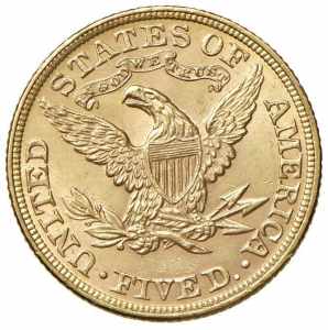 USA 5 Dollari 1899 - AU (g 8,33) Colpo al ... 