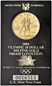 USA 5 Dollari 1984 Olympic - KM 211 AU (g ... 