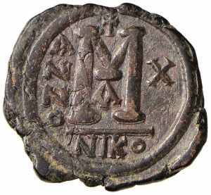 BISANZIO Giustino II (565-578) Follis A. X ... 