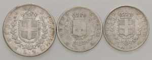  Lotto di tre monete: 2 Lire 1863 N, lira ... 