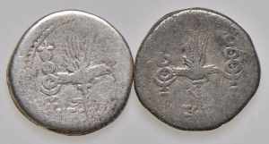 Lotto di due denari legionari di Antonio