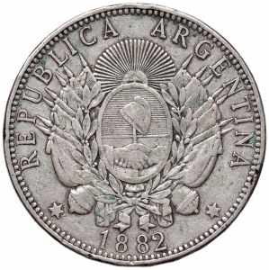  ARGENTINA Peso 1882 - KM 29 AG (g 24,86) ... 