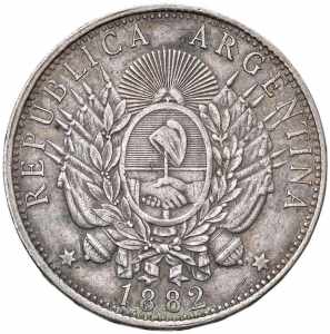  ARGENTINA Peso 1882 - KM 29 AG (g 25,01) ... 