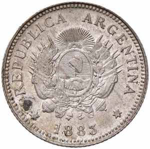  ARGENTINA 20 Centavos 1883 - KM 27 AG (g ... 