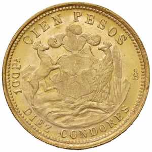  CILE 100 Pesos 1926 - Fr. 54 AU (g 20,39) ... 