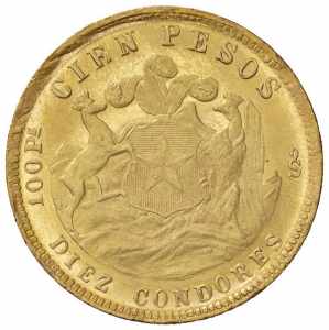  CILE 100 Pesos 1926 - Fr. 54 AU (g 20,36) ... 