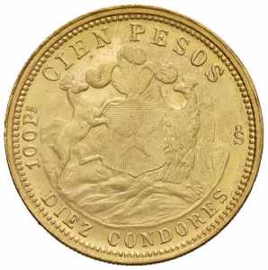  CILE 100 Pesos 1926 - Fr. 54 AU (g 20,40) ... 