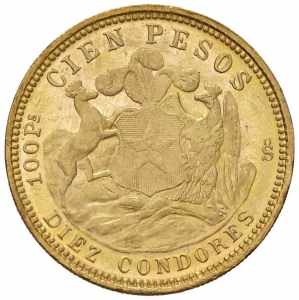  CILE 100 Pesos 1926 - Fr. 54 AU (g 20,37) ... 