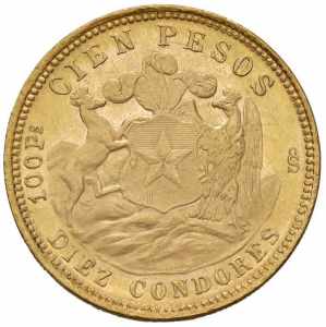  CILE 100 Pesos 1926 - Fr. 54 AU (g 20,32) ... 