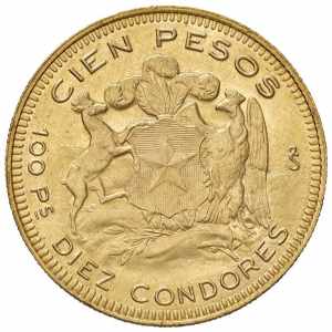  CILE 100 Pesos 1946 - Fr. 54 AU (g 20,36) ... 