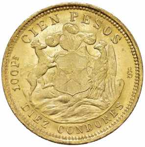  CILE 100 Pesos 1946 - Fr. 54 AU (g 20,33) ... 