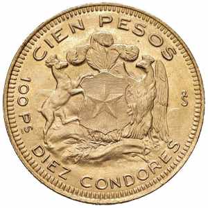  CILE 100 Pesos 1946 - Fr. 54 AU (g 20,34) ... 