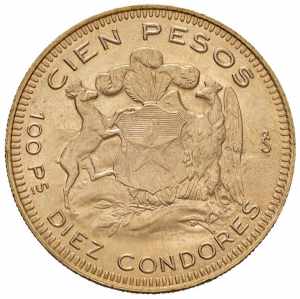  CILE 100 Pesos 1946 - Fr. 54 AU (g 20,34) ... 