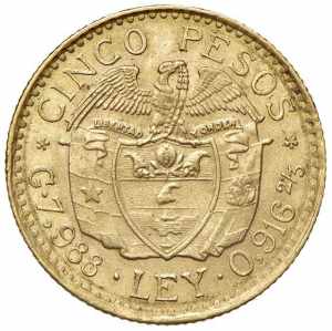  COLOMBIA 5 Pesos 1925 - Fr. 115 AU (g 7,99) ... 