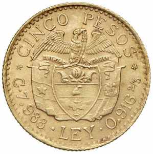  COLOMBIA 5 Pesos 1925 - Fr. 115 AU (g 8,00) ... 