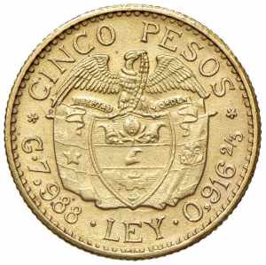  COLOMBIA 5 Pesos 1927 - Fr. 115 AU (g 7,99) ... 