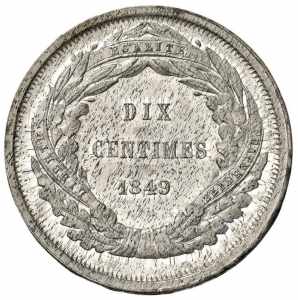  FRANCIA 10 Centimes 1849 prova - Gad. 231a ... 