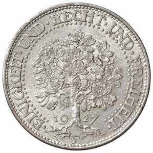  GERMANIA 5 Reichsmark 1927 A - KM 56 AG (g ... 