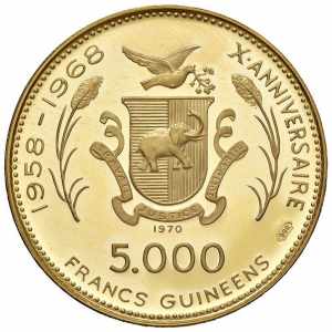  GUINEA 5.000 Franchi 1970 Ramses III - Fr. ... 