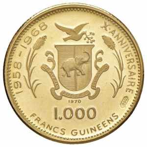  GUINEA 1.000 Franchi 1969 Kennedy - Fr. 4 ... 