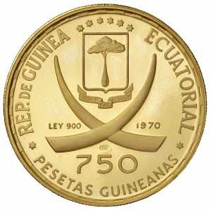  GUINEA EQUATORIALE 750 Pesetas 1970 ... 