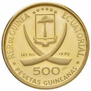  GUINEA EQUATORIALE 500 Pesetas 1970 Lincoln ... 